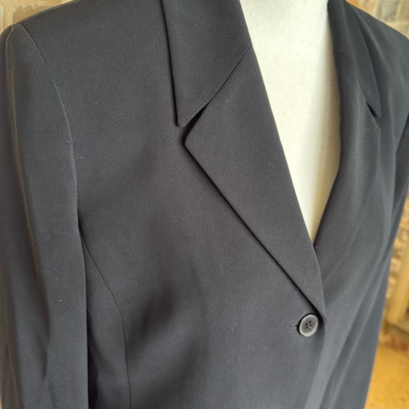 Kasper Petite Black 2pc Career Skirt Suit Skirt & Blazer Jacket Stretch Crepe 8P - Picture 7 of 16